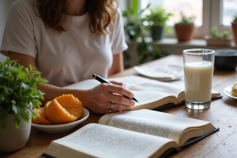 Una persona che legge un articolo su miti alimentari